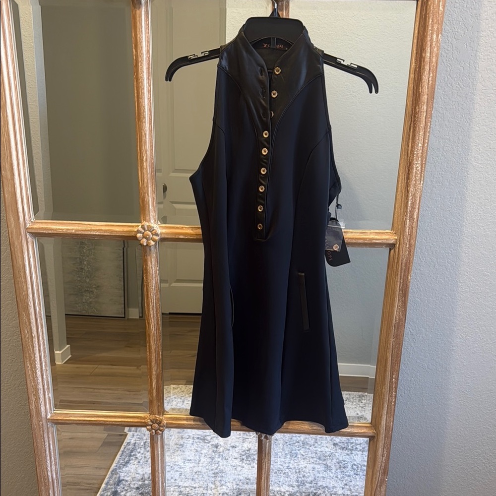 Black Sleeveless Button-Up Dress